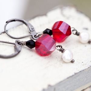 Sparkly Red Earrings NWT